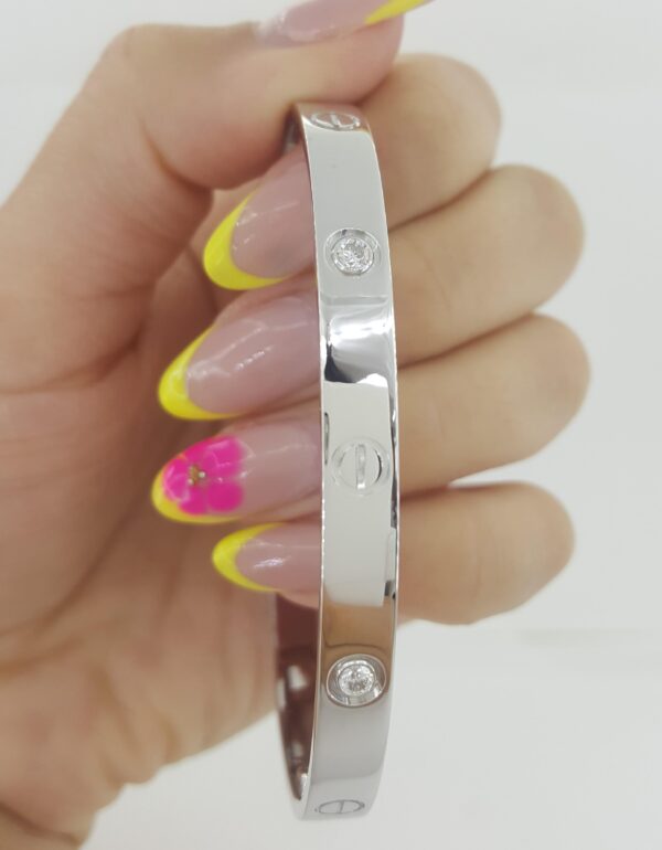 Cartier LOVE 18K White Gold 4 Diamonds Bracelet 0.42 ct SIZE 20 Retail $12.7K