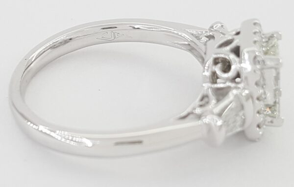 Emerald Cut Diamond Halo Engagement Ring 1.08 ct Platinum