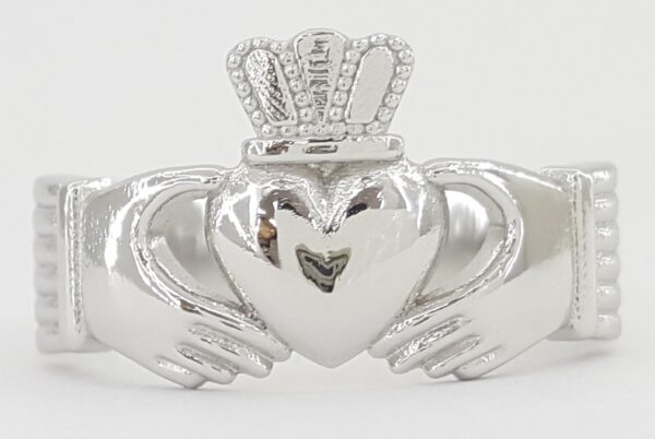Claddagh Platinum Ring 12 mm 11.2 Grams