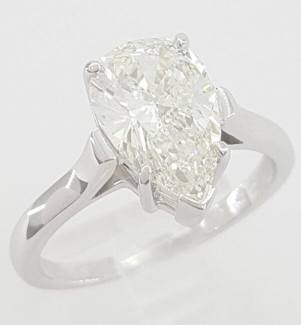 Tiffany & Co Solitaire Pear Diamond Engagement Ring 2.35 ct Platinum Rtl $50K