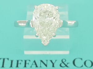 Tiffany & Co Solitaire Pear Diamond Engagement Ring 2.35 ct Platinum Rtl $50K