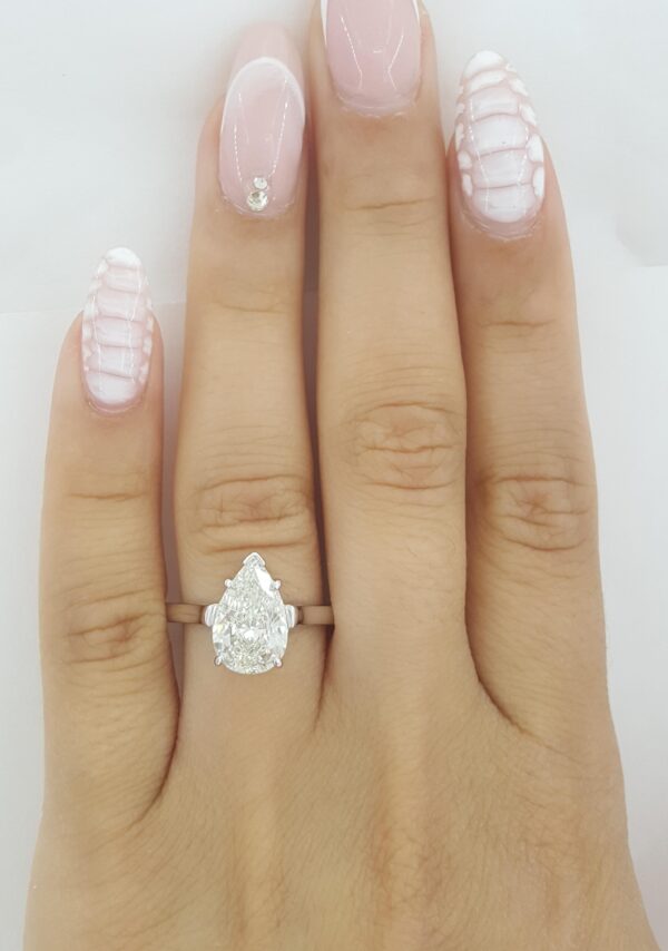 Tiffany & Co Solitaire Pear Diamond Engagement Ring 2.35 ct Platinum Rtl $50K
