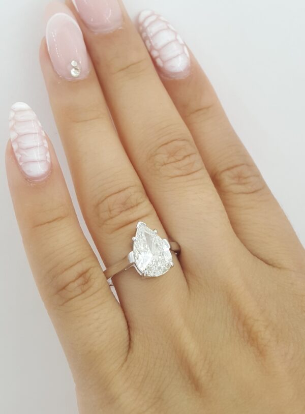 Tiffany & Co Solitaire Pear Diamond Engagement Ring 2.35 ct Platinum Rtl $50K