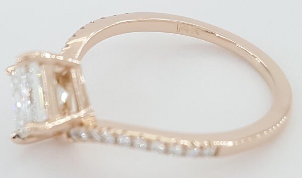 Ideal Princess Cut Diamond Engagement Ring 1.22 ct F/VVS2 14K Rose Gold Rtl $10k