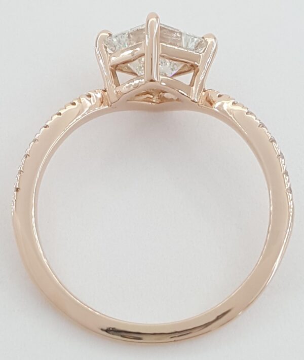Ideal Princess Cut Diamond Engagement Ring 1.22 ct F/VVS2 14K Rose Gold Rtl $10k