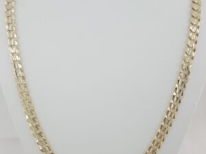 Yellow Gold Cuban Chain Necklace Solid 14K Yellow Gold 24" 47.5 Grams 7mm Italy
