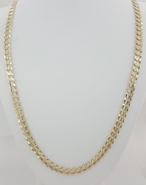 Yellow Gold Cuban Chain Necklace Solid 14K Yellow Gold 24" 47.5 Grams 7mm Italy