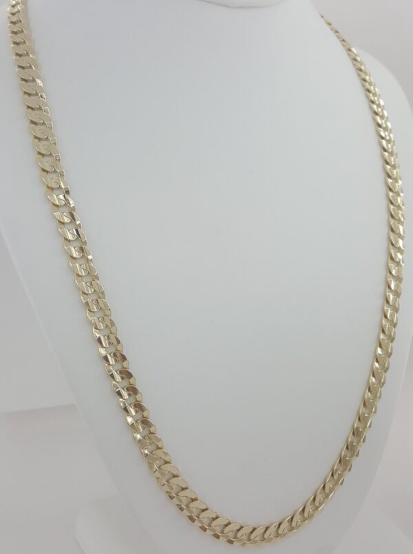 Yellow Gold Cuban Chain Necklace Solid 14K Yellow Gold 24" 47.5 Grams 7mm Italy