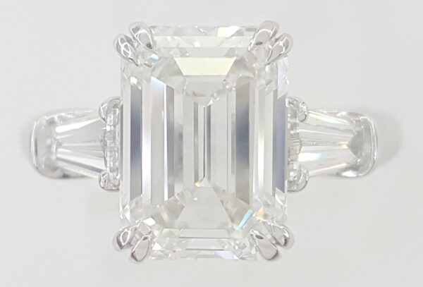 Harry Winston Classic Emerald Cut Diamond Engagement Ring 4.12 ct Retail $200K