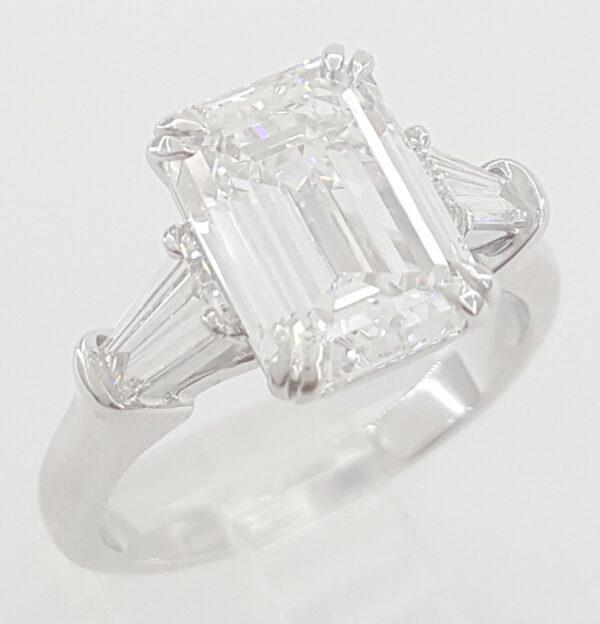 Harry Winston Classic Emerald Cut Diamond Engagement Ring 4.12 ct Retail $200K