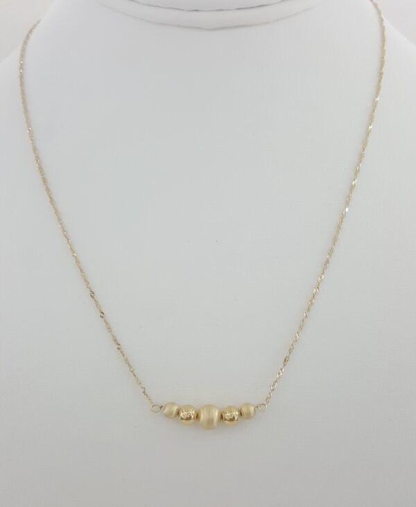 Gold Bead Necklace 14K Yellow Gold Italy 18" 1.8 Grams