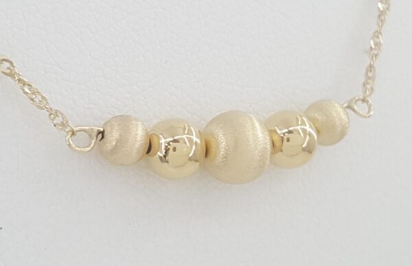 Gold Bead Necklace 14K Yellow Gold Italy 18" 1.8 Grams