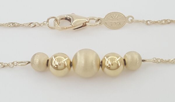 Gold Bead Necklace 14K Yellow Gold Italy 18" 1.8 Grams