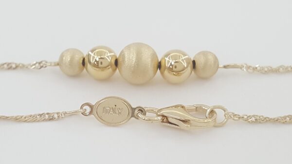 Gold Bead Necklace 14K Yellow Gold Italy 18" 1.8 Grams