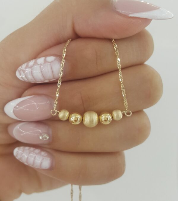 Gold Bead Necklace 14K Yellow Gold Italy 18" 1.8 Grams