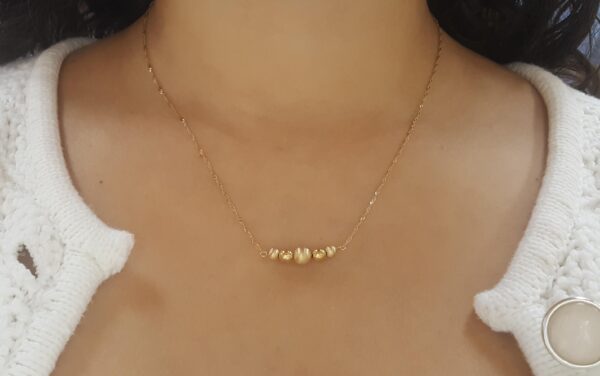 Gold Bead Necklace 14K Yellow Gold Italy 18" 1.8 Grams