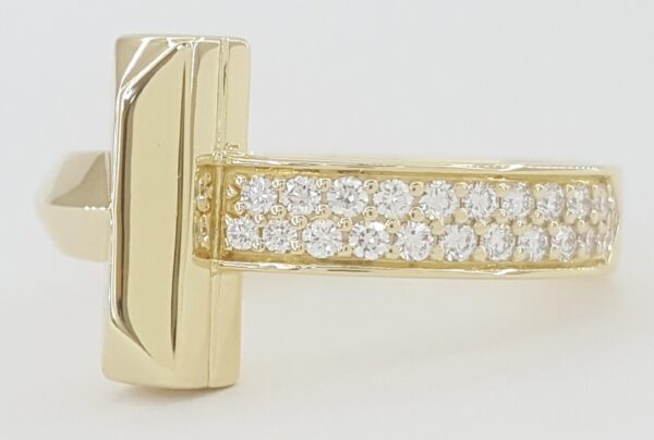 Tiffany & Co. T1 Diamond Ring 18K Yellow Gold 0.24 ct 4.5 mm Rt $5,625