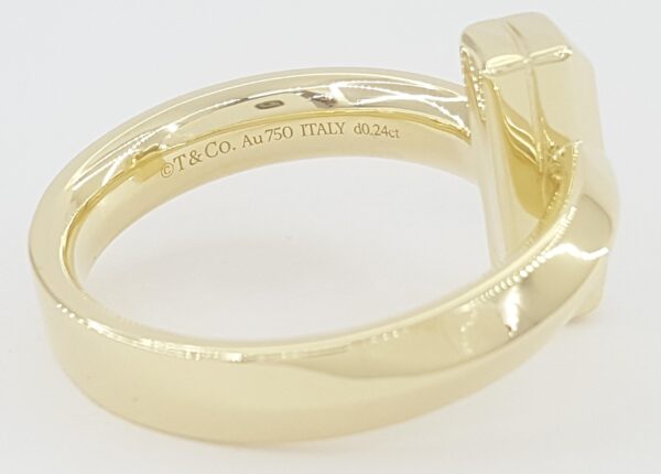 Tiffany & Co. T1 Diamond Ring 18K Yellow Gold 0.24 ct 4.5 mm Rt $5,625
