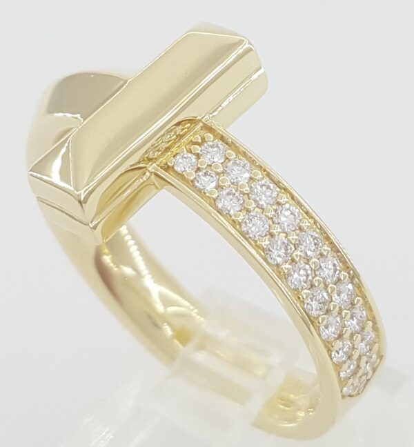Tiffany & Co. T1 Diamond Ring 18K Yellow Gold 0.24 ct 4.5 mm Rt $5,625