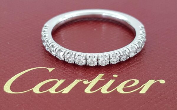 Cartier Etincelle Diamond Pave Wedding Band 0.51 ct Platinum Sz 56 Rtl 6,550