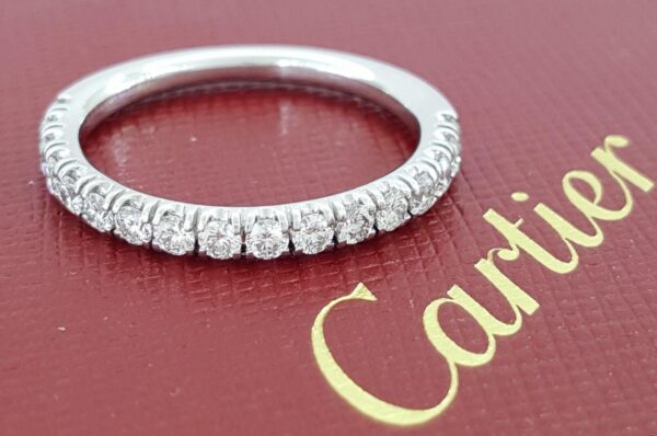 Cartier Etincelle Diamond Pave Wedding Band 0.51 ct Platinum Sz 56 Rtl 6,550