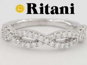 Ritani 21318 Masterwork Twist 0.37 ct 14K White Gold Round Diamond Ring Rt $2220