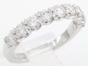 Half Circle Round Diamond Wedding Band 1 ct Platinum 3.2 mm