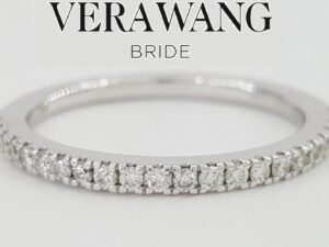 Vera Wang Half Circle Round Diamond Wedding Band 0.25 ct 14k White Gold 1.8 mm