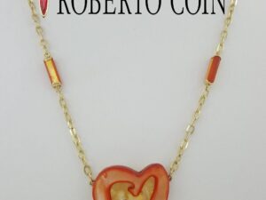 Roberto Coin Diamond Mother of Pearl 18k Gold Necklace 0.25 ct 27.3 Grams 18-20”