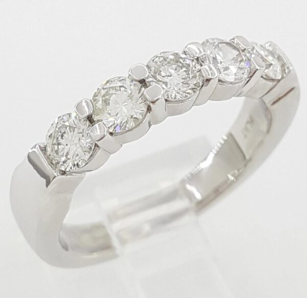 Five 5 Stone Diamond Wedding / Anniversary Band Ring 1 ct Platinum 4 mm Rtl 3k