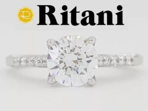 Ritani Semi-Mount Diamond Engagement Ring 0.1 ct 18k White Gold 1RZ2841 RT $1.8k