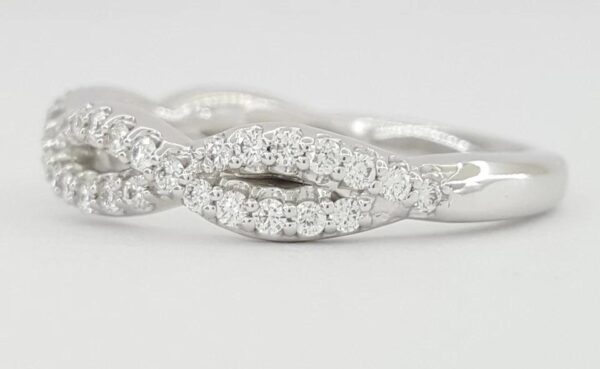 Ritani 21318 Masterwork Twist 0.37 ct 14K White Gold Round Diamond Ring Rt $2220