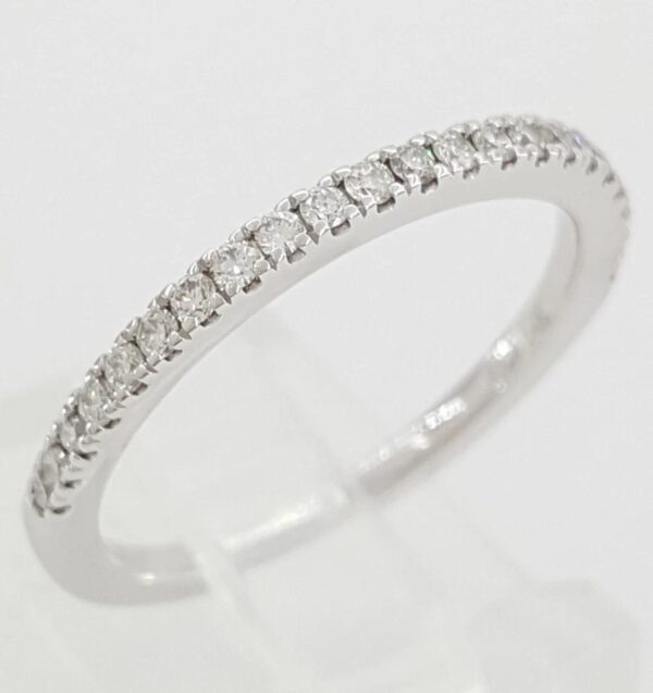 Vera Wang Half Circle Round Diamond Wedding Band 0.25 ct 14k White Gold 1.8 mm