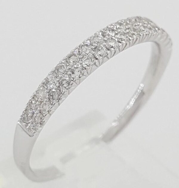 Effy Two 2-Row Diamond Wedding Anniversary Band Ring 0.5 ct 14K White Gold