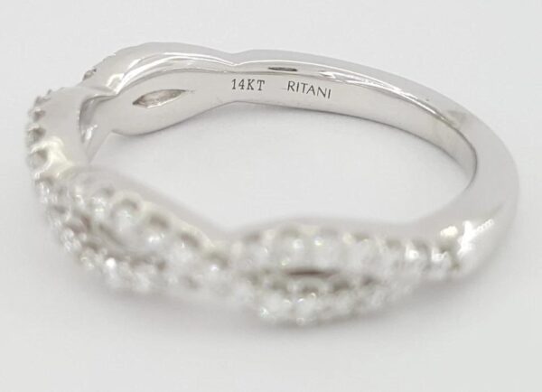 Ritani 21318 Masterwork Twist 0.37 ct 14K White Gold Round Diamond Ring Rt $2220
