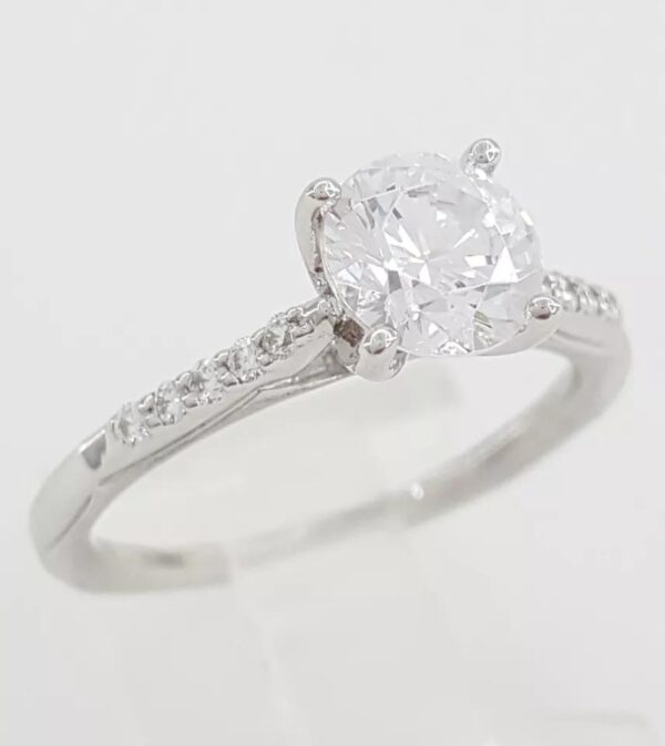 Ritani Semi-Mount Diamond Engagement Ring 0.1 ct 18k White Gold 1RZ2841 RT $1.8k