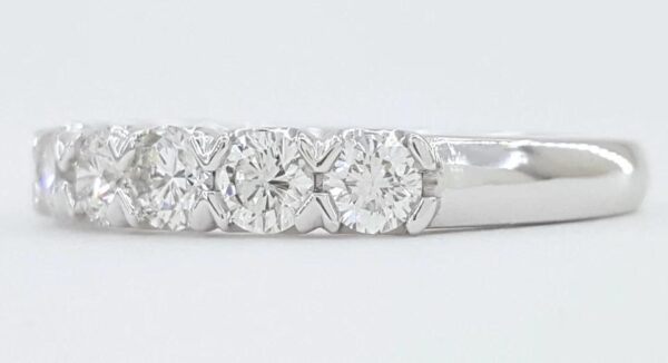 Half Circle Round Diamond Wedding Band 1 ct Platinum 3.2 mm