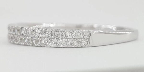 Effy Two 2-Row Diamond Wedding Anniversary Band Ring 0.5 ct 14K White Gold