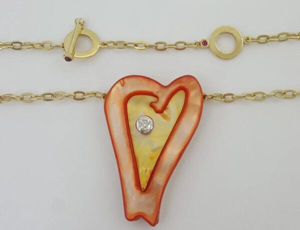Roberto Coin Diamond Mother of Pearl 18k Gold Necklace 0.25 ct 27.3 Grams 18-20”