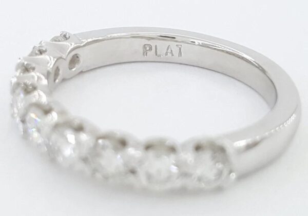 Half Circle Round Diamond Wedding Band 1 ct Platinum 3.2 mm