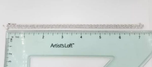 Round Diamond Cluster Tennis Bracelet 7.25" 2 ct 14K White Gold Retail 3K