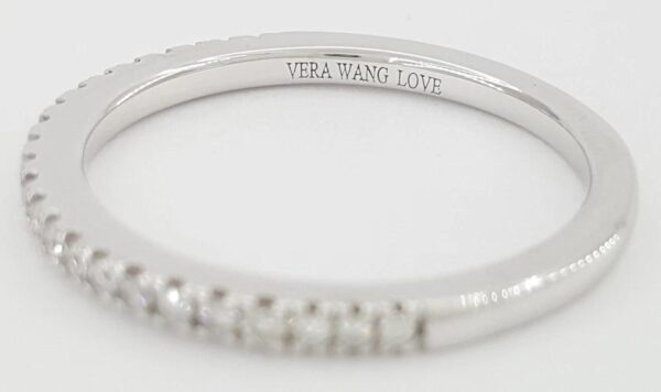 Vera Wang Half Circle Round Diamond Wedding Band 0.25 ct 14k White Gold 1.8 mm