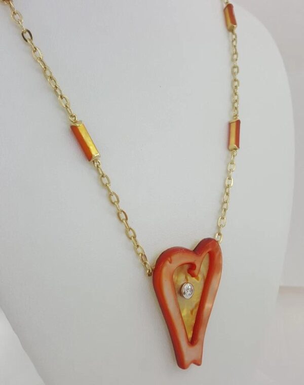 Roberto Coin Diamond Mother of Pearl 18k Gold Necklace 0.25 ct 27.3 Grams 18-20”