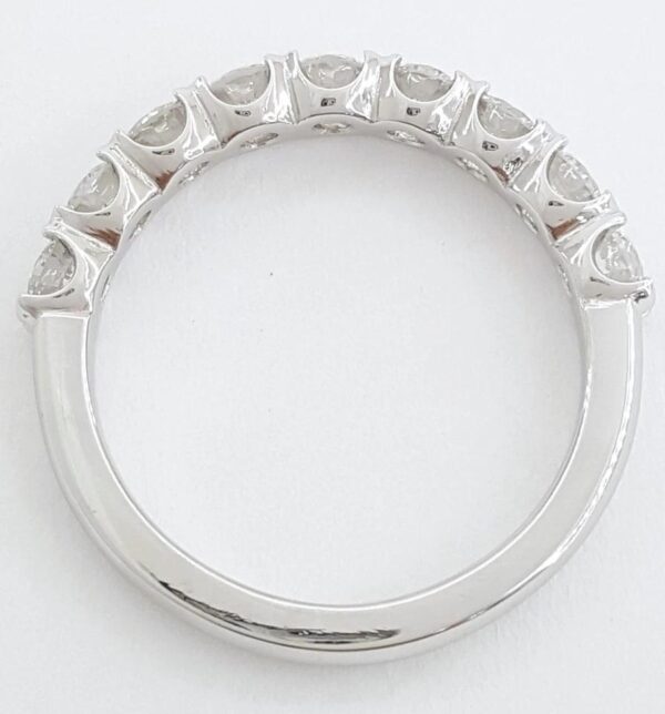 Half Circle Round Diamond Wedding Band 1 ct Platinum 3.2 mm