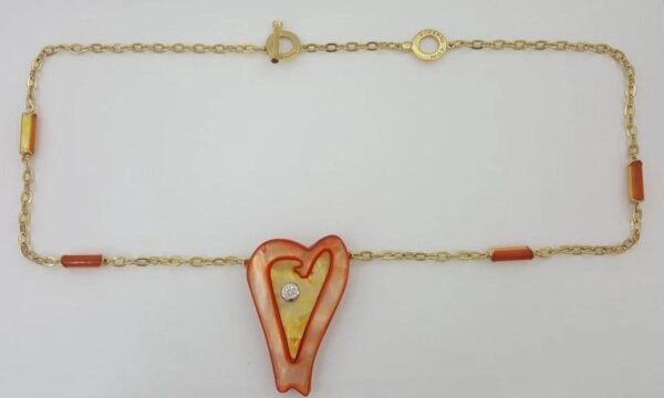 Roberto Coin Diamond Mother of Pearl 18k Gold Necklace 0.25 ct 27.3 Grams 18-20”