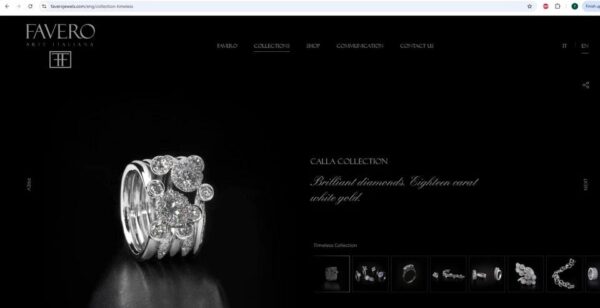 Favero Calla Diamond Statement Right Hand Ring 1.8 ct 18k White Gold