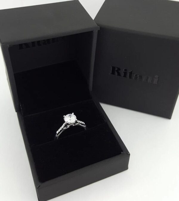 Ritani Semi-Mount Diamond Engagement Ring 0.1 ct 18k White Gold 1RZ2841 RT $1.8k