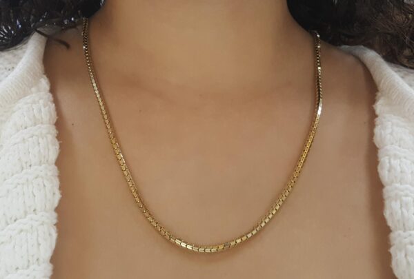 Yellow Gold Lightweight Round Box Chain Necklace 26" Inches 3.2mm 14.7 Grams 10K