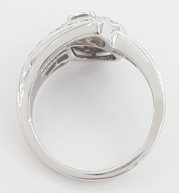 Vintage Peacock Diamond Statement Ring 1.08 ct Palladium