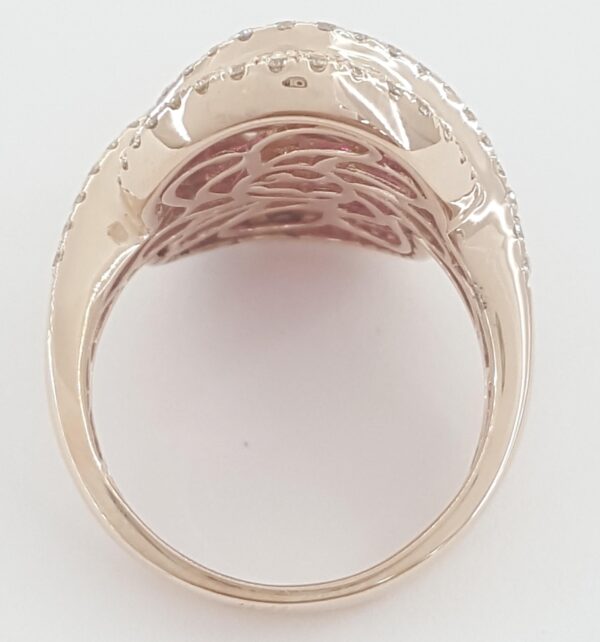 Effy Baguette Ruby Royale & Diamond Statement Ring 14K Rose Gold 3.78 ct Rtl $6K